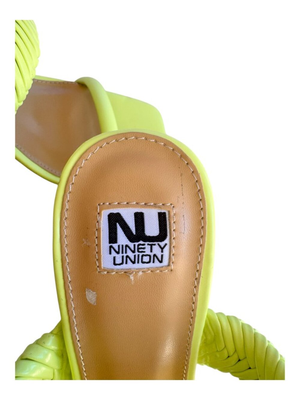 Ninety Union "Malibu" Woven Slide Sandals – Neon Lime – NWT Size 8 - Picture 9 of 12